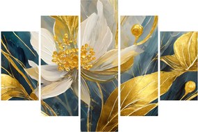 Obraz - Maľba zlatých kvetov (150x105 cm)