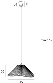 MAXLIGHT P0579 - Luster na lanku AMALFI 1xE27/15W/230V pr. 45 cm čierna