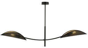 Luster na tyči LOTUS 2xE14/10W/230V čierna/zlatá