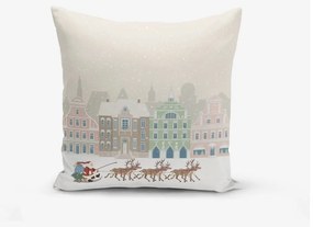 Súprava 4 vianočných obliečok na vankúš a behúň na stôl Minimalist Cushion Covers Holiday Season