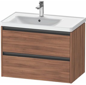 DURAVIT Ketho 2 závesná skrinka pod asymetrické umývadlo (ľavé), 2 zásuvky, 784 x 455 x 549 mm, orech prírodný, K25285079790000