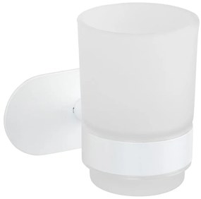 Biely samodržiaci sklenený téglik na zubné kefky Orea – Wenko