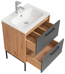 Kúpeľňová skrinka CMD MADERA GREY 820 graphite/artisan oak