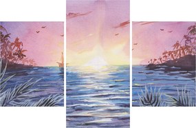 Obrázok - Západ slnka nad vodou, aquarel (90x60 cm)