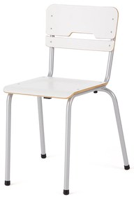 Školská stolička SCIENTIA, nízke sedadlo, V 460 mm, strieborná/biela
