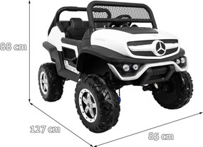 Ramiz Mercedes Benz Unimog elektrické autíčko pre deti biele