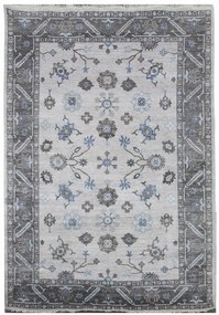 Diamond Carpets koberce Ručne viazaný kusový koberec Diamond DC-USHAK silver / black - 120x170 cm