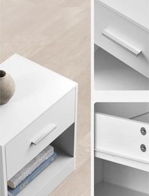 Set nočných stolíkov E1081 WT, biela, 2 ks