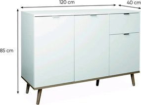 Skrinka so zásuvkou Göteborg, biela / dub sonoma