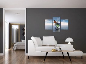 Obraz motýľa na sklenenej guli (90x60 cm)