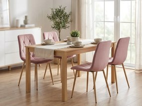 Staroružová zamatová stolička LIBRA CLOUD ROSE