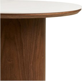 Okrúhly konferenčný stolík s keramickou doskou v tmavo prírodnej farbe ø 60 cm Noli – House Nordic