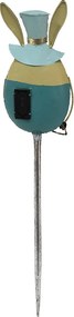 Záhradný dekoratívny zápich králik v klobúku - 18*8*74 cm