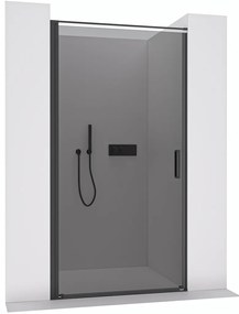 CERANO - Sprchové krídlové dvere Porte L/P - 8 mm - čierna matná, grafitové sklo - 90x195 cm, CER-CER-8050BD7249