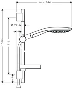 Hansgrohe Raindance Select S, sprchová súprava 150 3jet so sprchovou tyčou 90 cm a miskou, chrómová, HAN-27803000