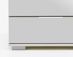 Nočný stolík Easy Plus, biely/zrkadlo