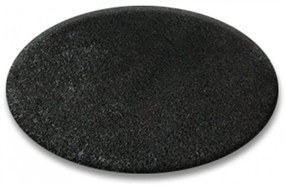 Kusový koberec Shaggy Roy čierny kruh 133cm