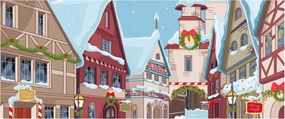 Obraz - Zimná ulička (120x50 cm)