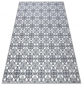 Koberec ARGENT - W4949 Kvety biely / sivý