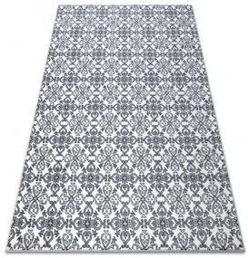 Koberec ARGENT - W4949 Kvety biely / sivý