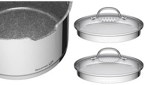 Hrniec G21 Gourmet Miracle s cedníkom 28 cm s pokrievkou nerez/greblon 60022155