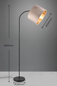 Čierno-béžová stojacia lampa (výška 205 cm) Julieta – Trio