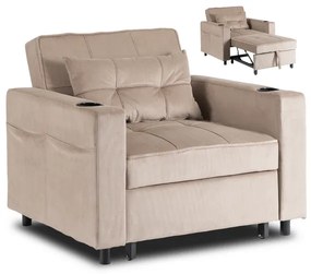 Kreslo JEREMY bežové, z manšestru