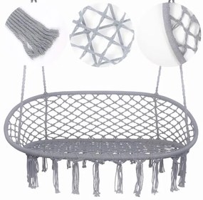 Závesné hojdacie kreslo pre dvoch LUNA - šedé