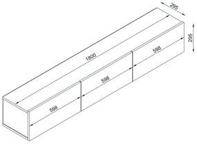 DOMEL TV stolík, biely s LED