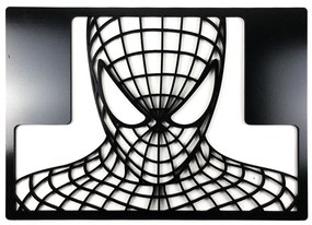 Veselá Stena Drevená nástenná dekorácia Spiderman portrét čierny
