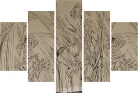 Obraz - Obrysy rastlín (150x105 cm)