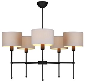 Luster na tyči MADELA 5xE14/40W/230V biela/čierna