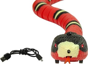 LEAN Toys Diaľkovo ovládaný had Touch Red Black Stripes