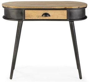 Čierny/v prírodnej farbe konzolový stolík 38x90 cm Delhi – MOME