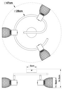 Globo 54809-3 - Bodové svietidlo TEXAS 3xE14/40W/230V matný chróm