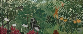 Obraz - Henri Rousseau, Tropical Forest with Monkeys, reprodukcia (120x50 cm)