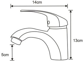Mexen Fabia, umývadlová batéria, čierna matná, 746500-70