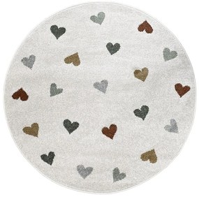 Koberec Frisee Sound Kids 1,2/1,2 kruh 40455 660 krémový