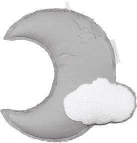 Závesná dekorácia mesiac svetlo šedá 31x31x10cm