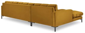 Žltá zamatová rohová pohovka Cosmopolitan Design Bali, ľavý roh