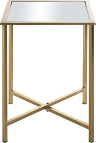 Štvorcový odkladací stolík Lagos 39x39 cm, zlatý