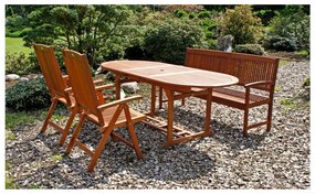 Záhradná trojmiestna lavica z eukalyptového dreva Garden Pleasure Stockholm