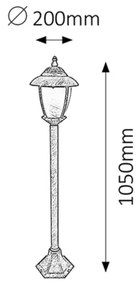 Rabalux 8480 - Vonkajšia lampa MADRID 1xE27/60W/230V