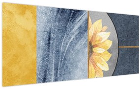 Obraz - Tvary a kvet (120x50 cm)