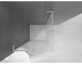 Mexen Velar L Duo, sprchový kút s posuvnými dverami 80 x 80 cm, 8mm sklo námraza, brúsená oceľ, 871-080-080-02-33-97