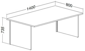 Stôl ProOffice A 80 x 140 cm, buk