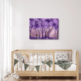 Sklenený obraz - Jelene v magickom lese (70x50 cm)