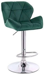 LuxuryForm DESIGN Barová stolička MILANO VELUR na striebornom tanieri - zelená