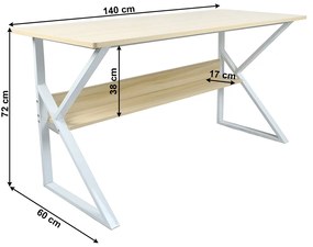 Písací stolík Torcor 140 (dub prírodný + biela). Vlastná spoľahlivá doprava až k Vám domov. 1021167