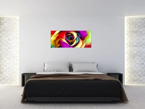 Obraz - Farebná ruža (120x50 cm)